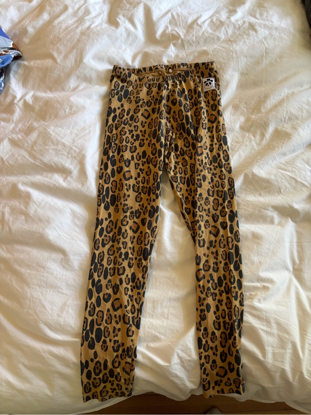 Mini Rodini Leopard Print Leggings - Brown & Black